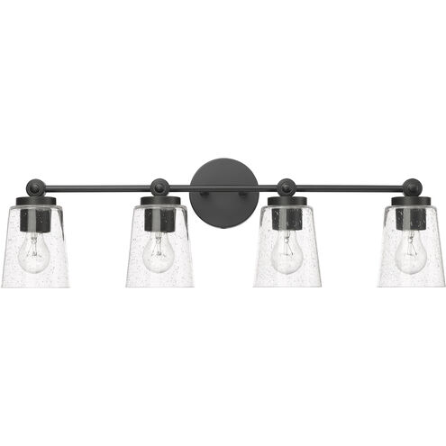Lauryn 4 Light 30.5 inch Matte Black Vanity Light Wall Light